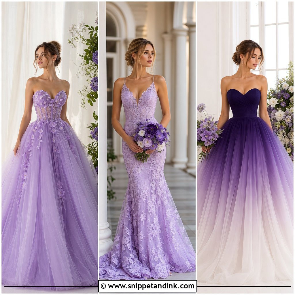 25 Purple Wedding Gown Ideas for an Enchanting Bridal Look