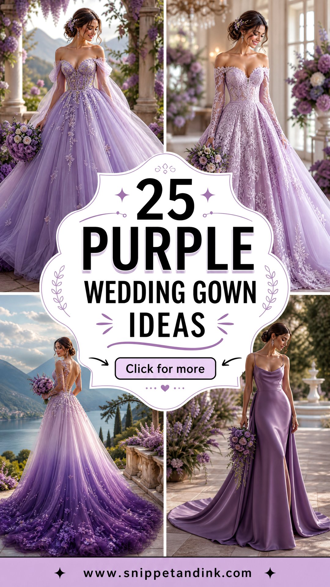 25 Purple Wedding Gown Ideas for an Enchanting Bridal Look - 25 Purple Wedding Gown Ideas for an Enchanting Bridal Look