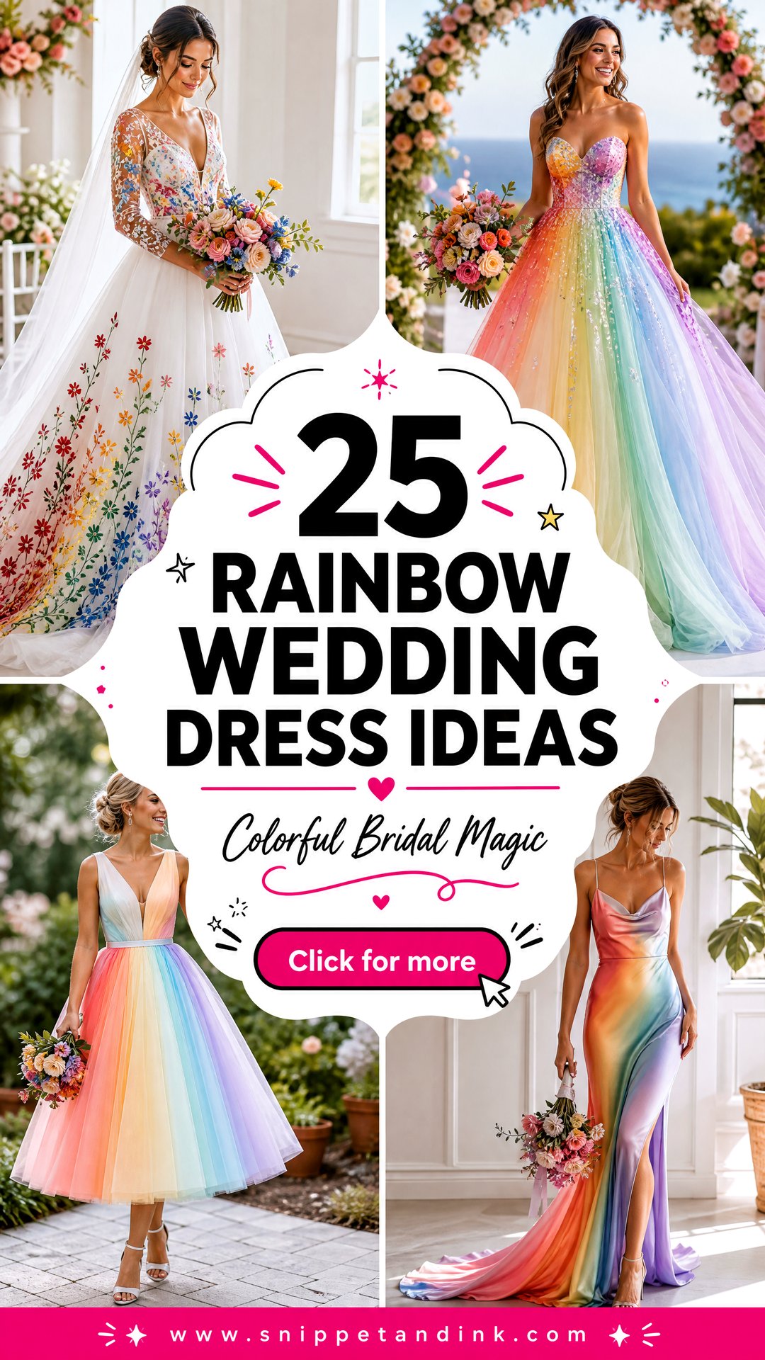 25 Rainbow Wedding Dress Ideas for Bold Color-Loving Brides - 25 Rainbow Wedding Dress Ideas for Bold Color-Loving Brides
