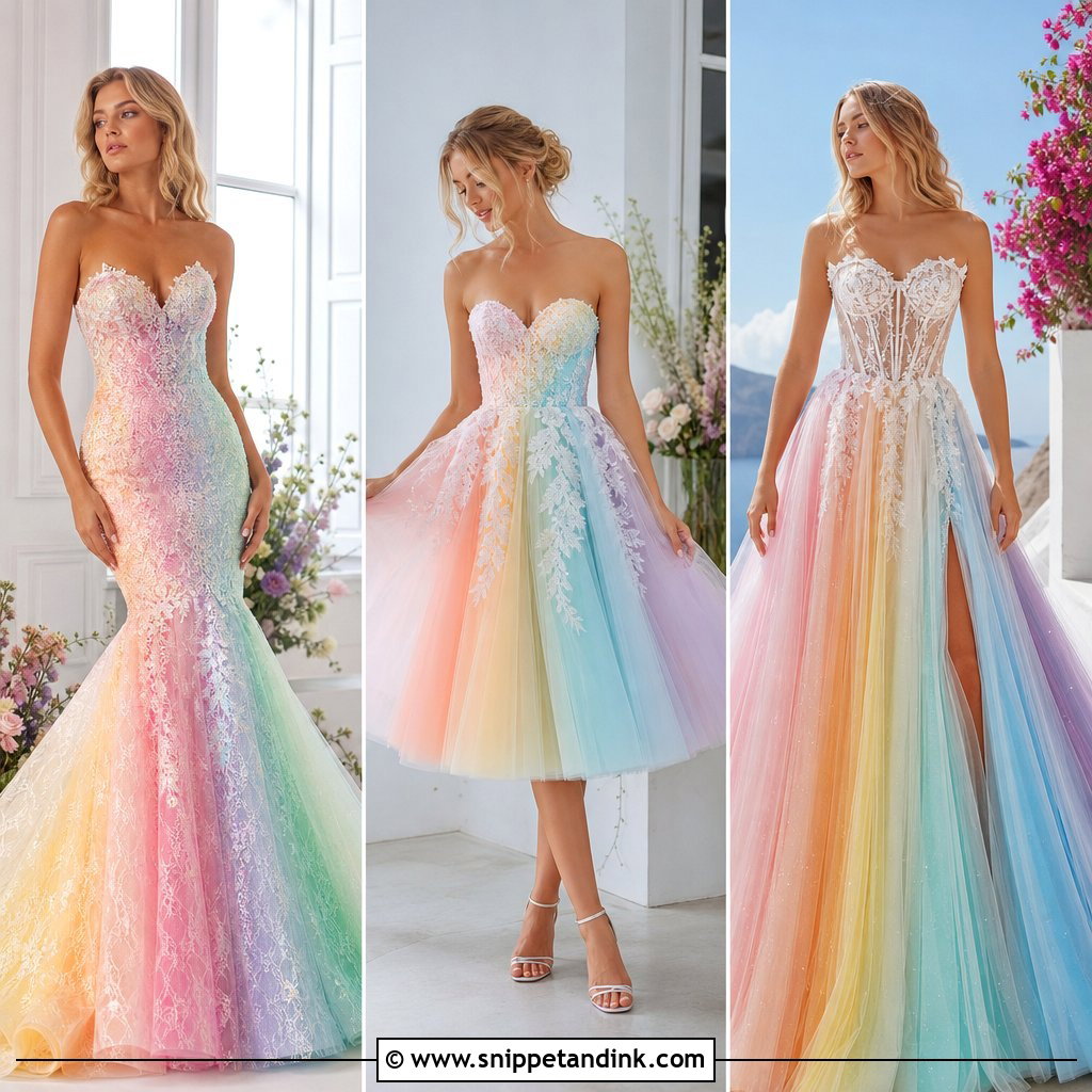25 Rainbow Wedding Dress Ideas