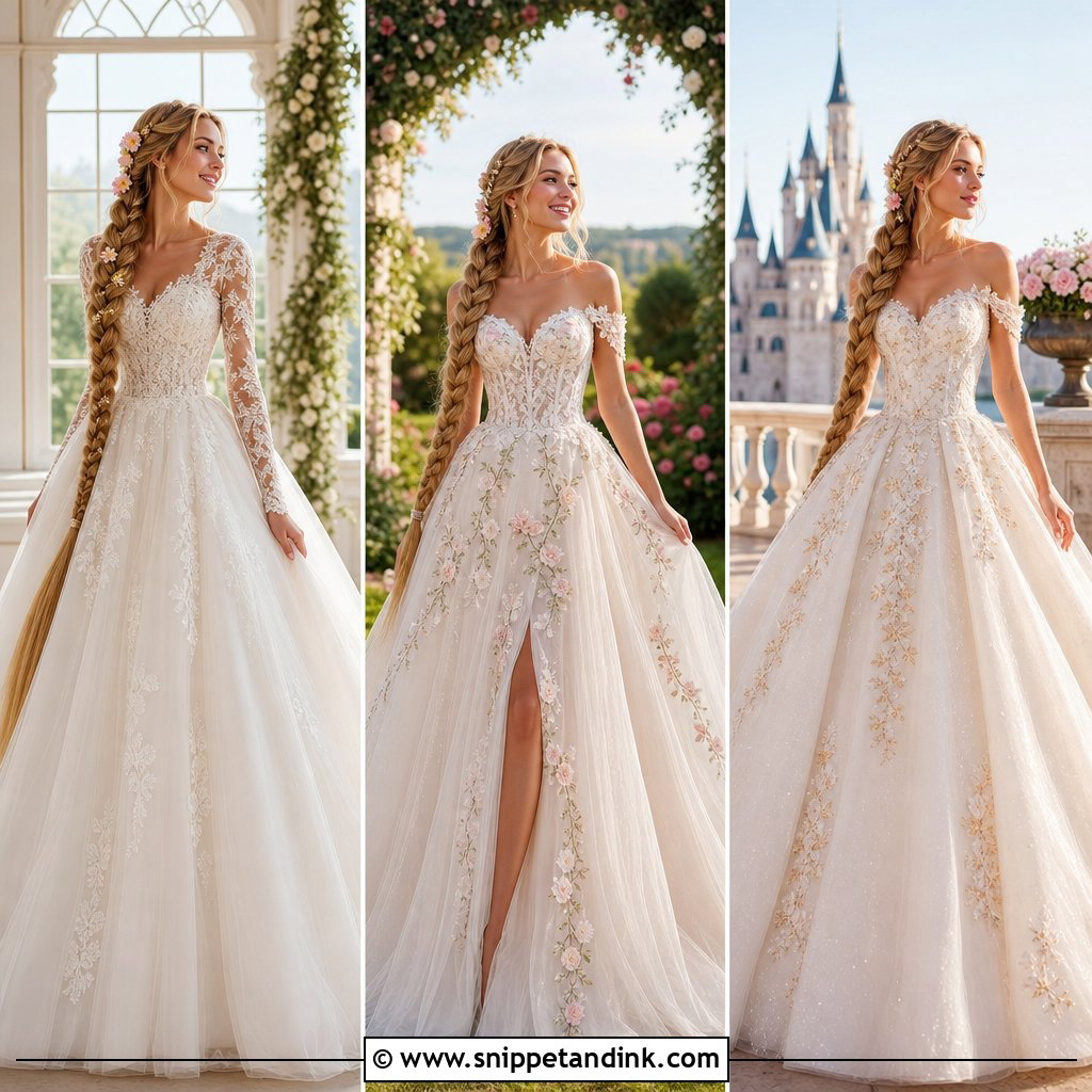 25 Rapunzel Wedding Dress Ideas for a Fairytale Bridal Look