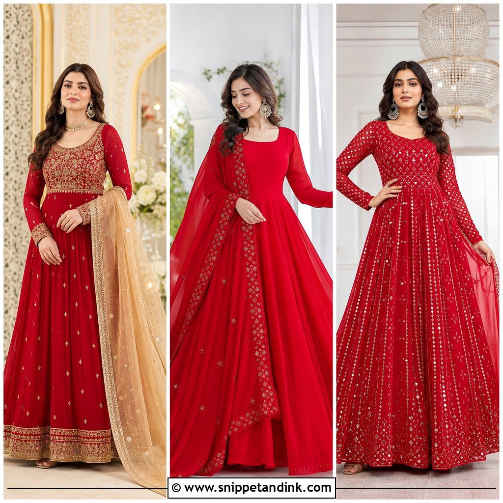 25 Red Anarkali Wedding Suits for a Radiant Bridal Look
