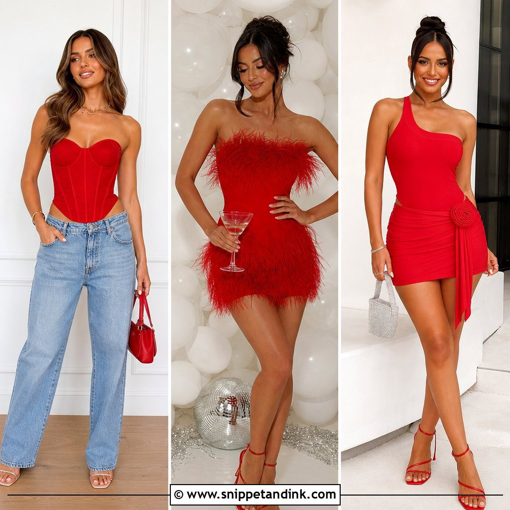 25 Red Bachelorette Party Outfit Ideas for a Bold Bride