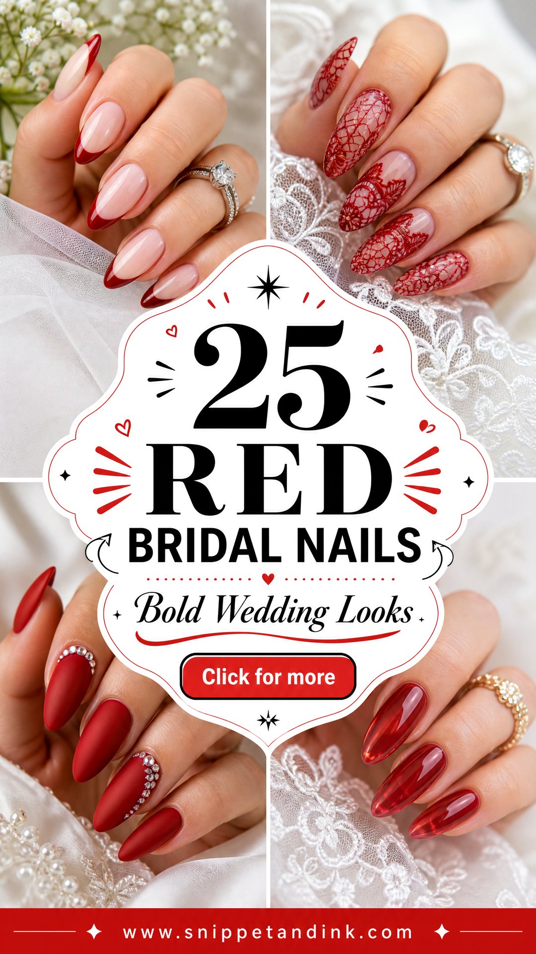 25 Red Bridal Nails Bold Wedding Looks Brides Will Love - 25 Red Bridal Nails: Bold Wedding Looks Brides Will Love