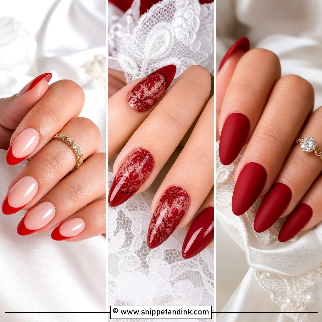 25 Red Bridal Nails Bold Wedding Looks Brides Will Love