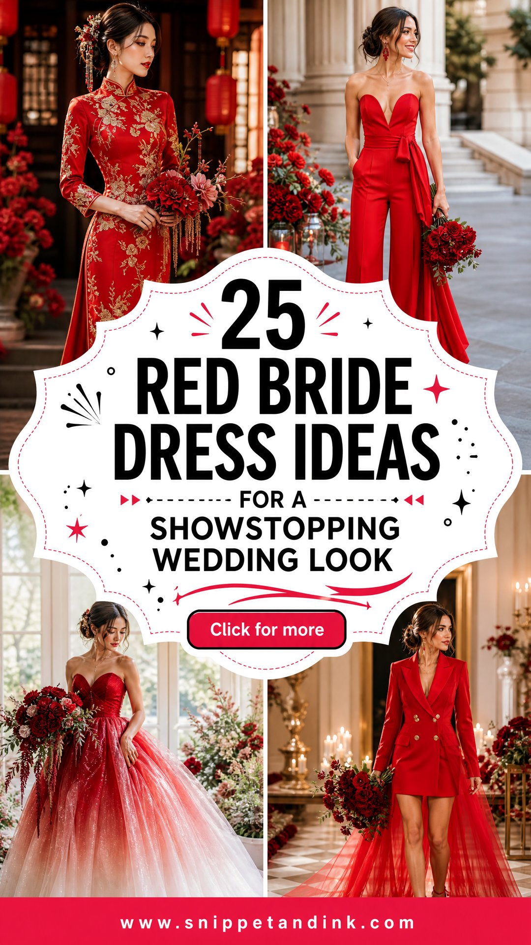 25 Red Bride Dress Ideas for a Showstopping Wedding Look - 25 Red Bride Dress Ideas for a Showstopping Wedding Look