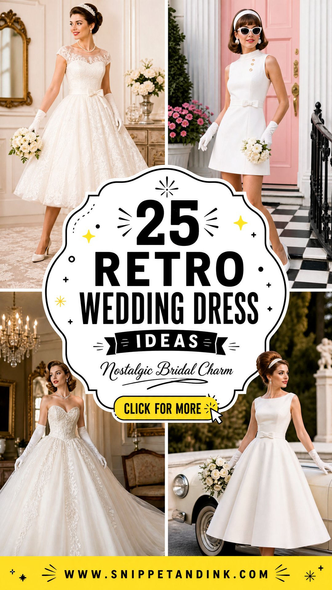 25 Retro Wedding Dress Ideas for a Nostalgic Bridal Look - 25 Retro Wedding Dress Ideas for a Nostalgic Bridal Look