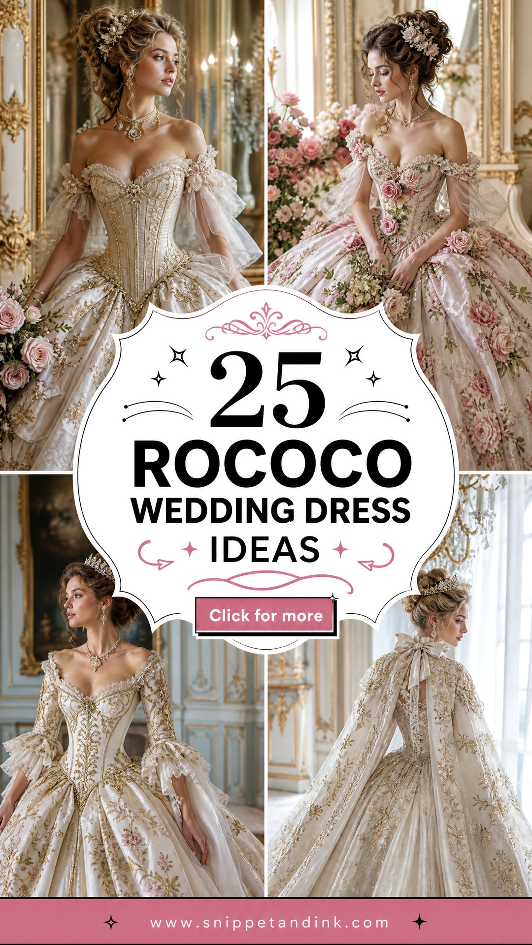 25 Rococo Wedding Dress Ideas for a Dreamy Regal Bridal Look - 25 Rococo Wedding Dress Ideas for a Dreamy, Regal Bridal Look
