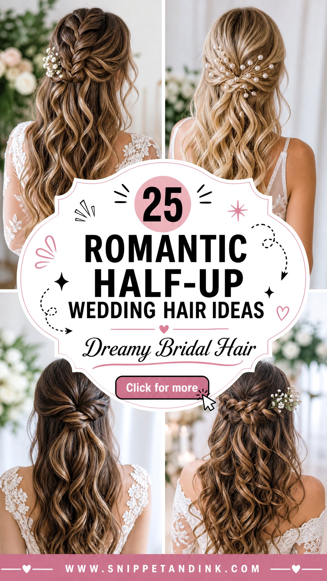 25 Romantic Half-Up Wedding Hair Ideas For Dreamy Brides - 25 Romantic Half-Up Wedding Hair Ideas For Dreamy Brides