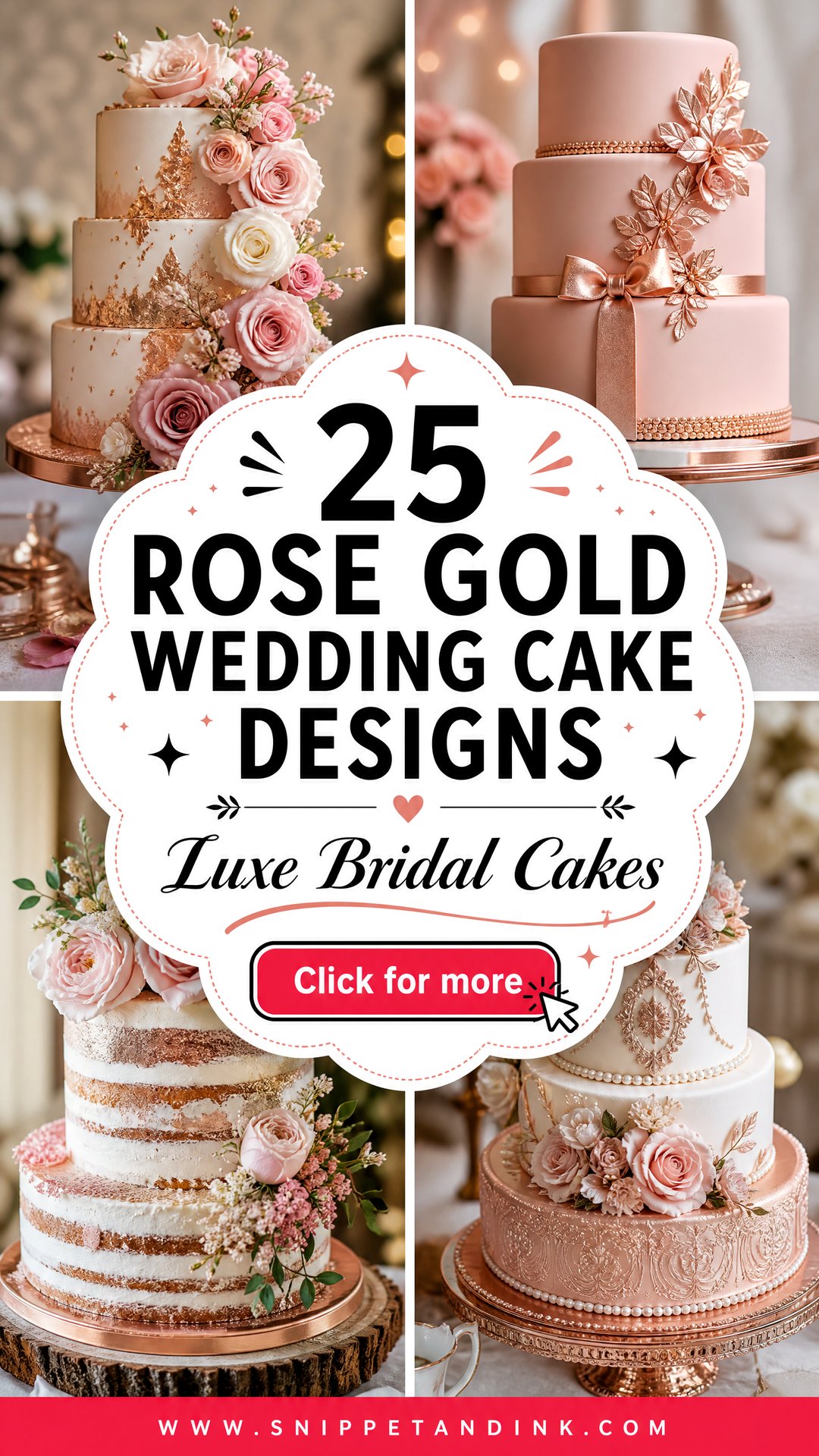 25 Rose Gold Wedding Cake Designs For Luxe Brides This Season - 25 Rose Gold Wedding Cake Designs For Luxe Brides This Season