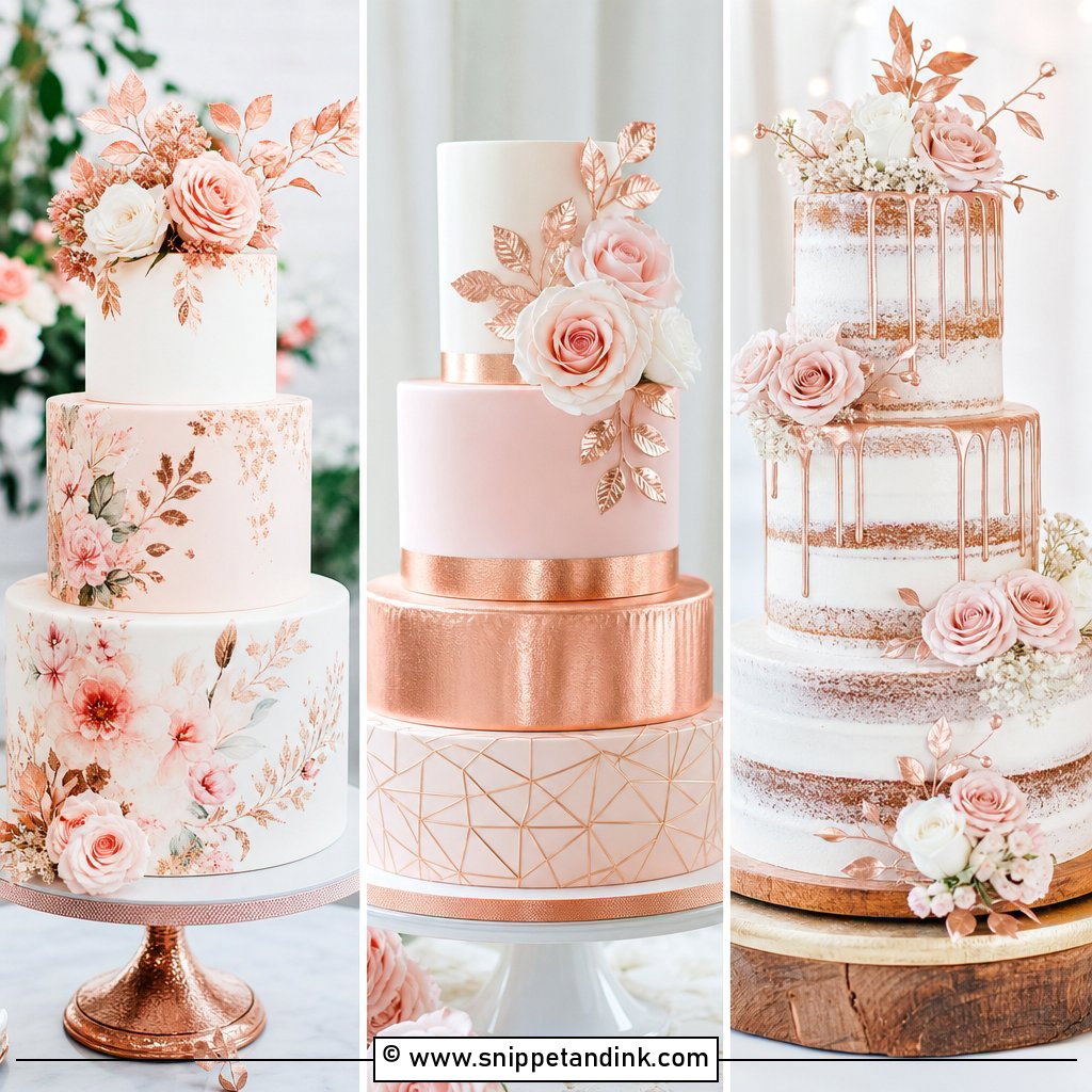 25 Rose Gold Wedding Cake Designs For Luxe Brides This Season