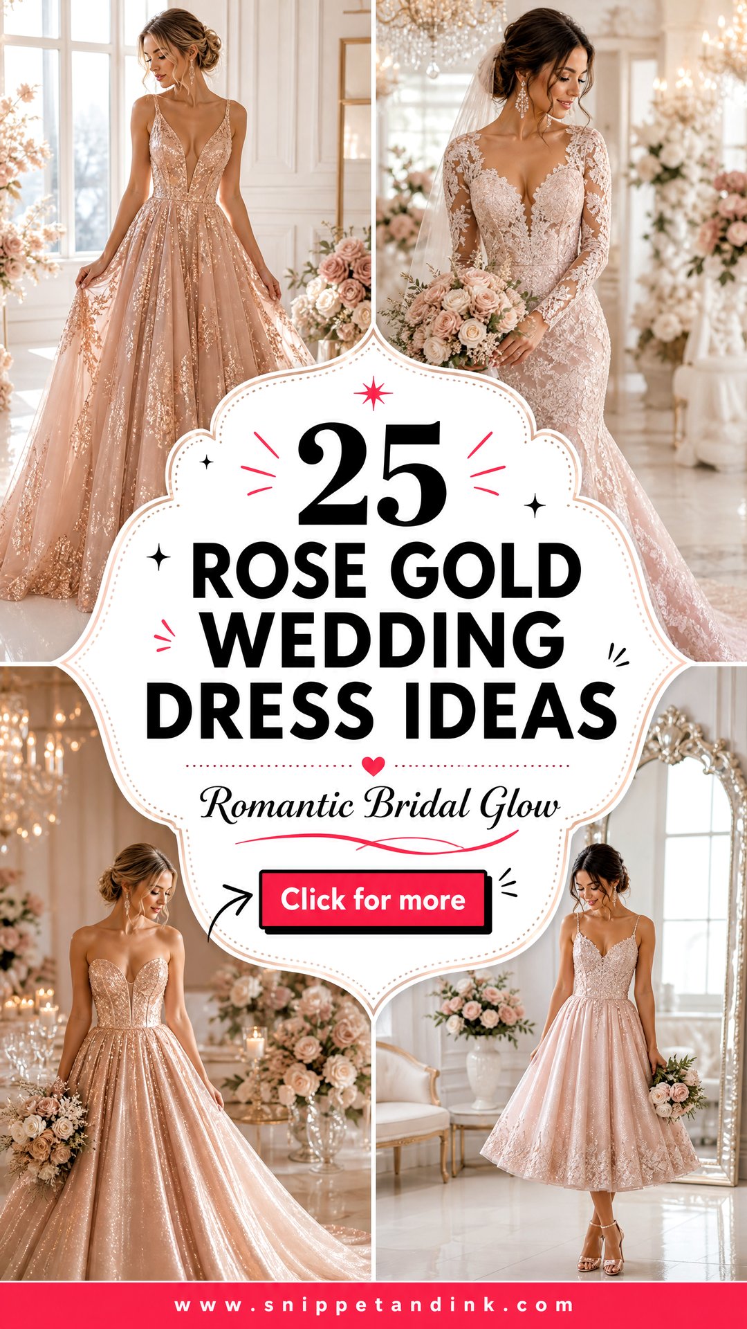 25 Rose Gold Wedding Dress Ideas for a Romantic Bridal Glow - 25 Rose Gold Wedding Dress Ideas for a Romantic Bridal Glow