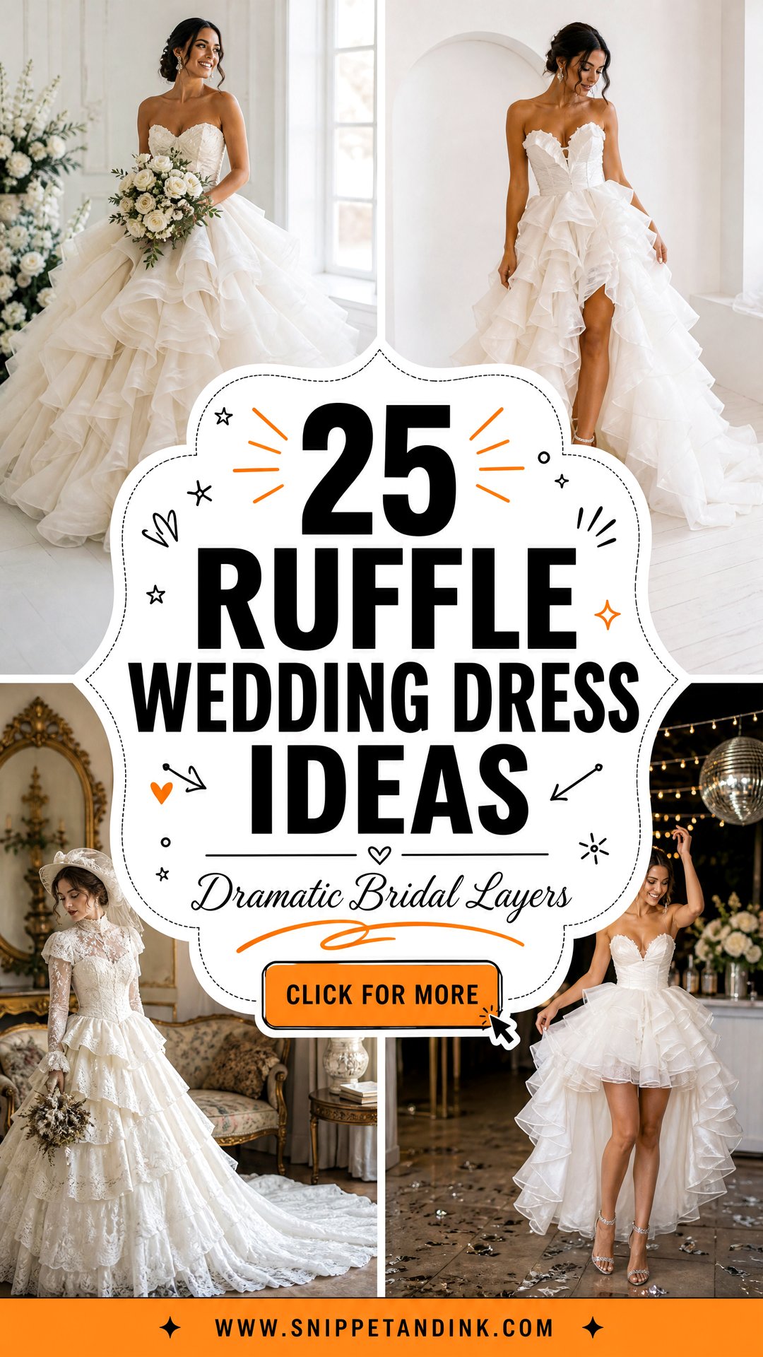 25 Ruffle Wedding Dress Ideas for a Dramatic Bridal Moment - 25 Ruffle Wedding Dress Ideas for a Dramatic Bridal Moment