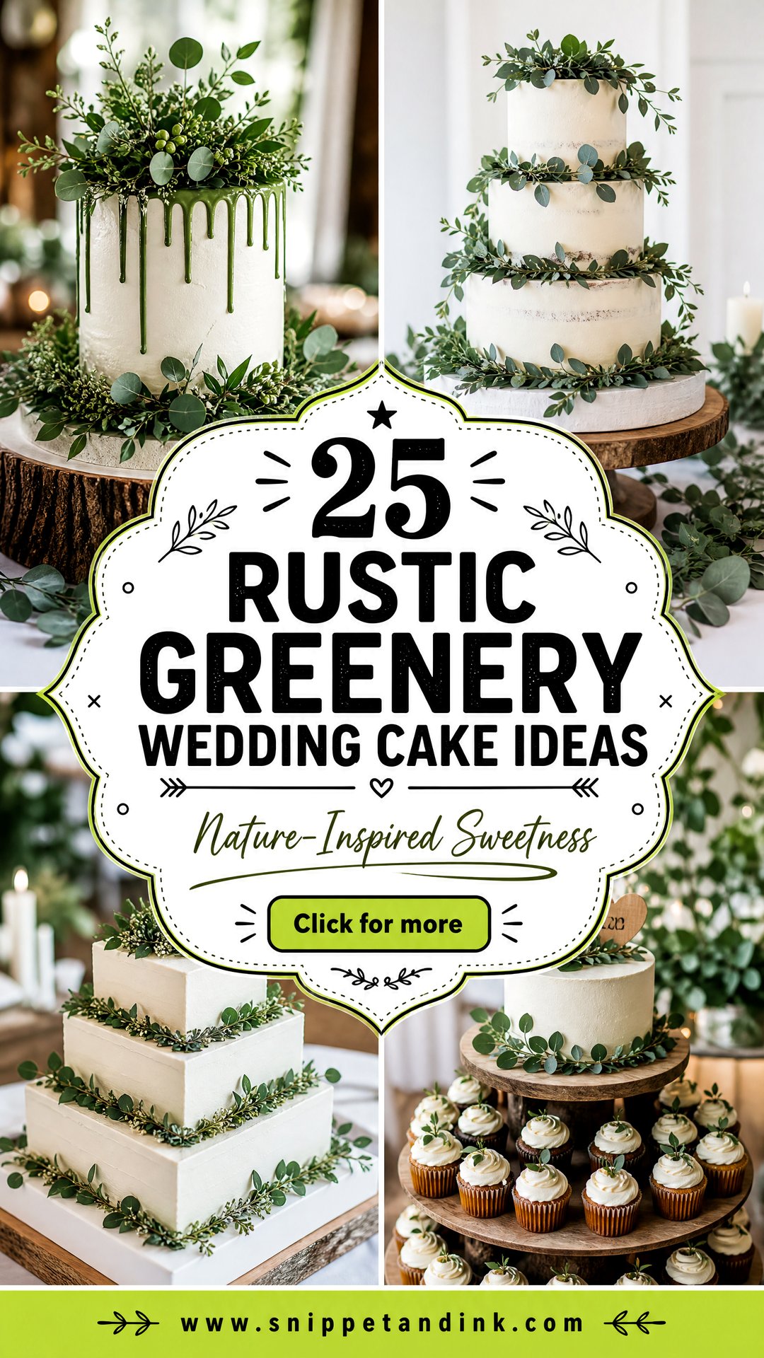 25 Rustic Greenery Wedding Cake Ideas For Nature-Loving Brides - 25 Rustic Greenery Wedding Cake Ideas For Nature-Loving Brides