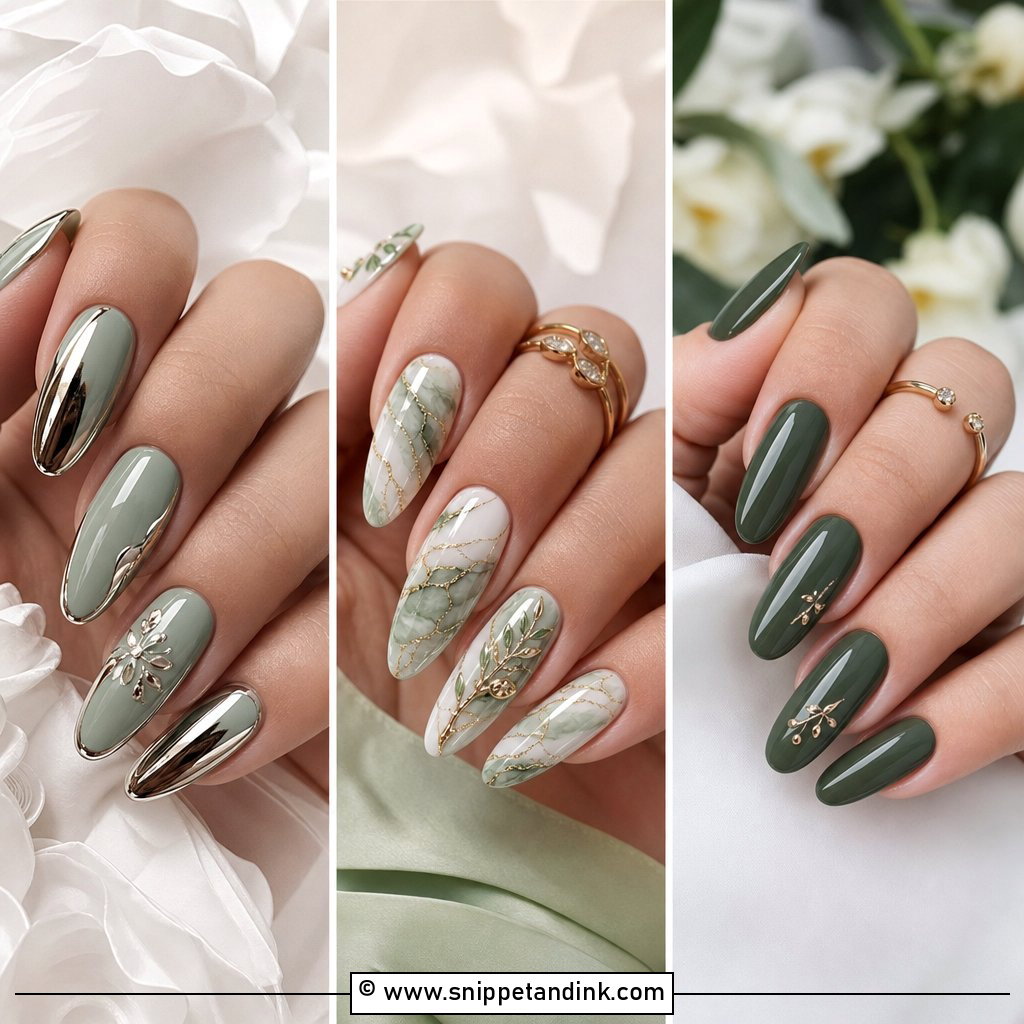 25 Sage Green Wedding Nails For Elegant Brides In 2026