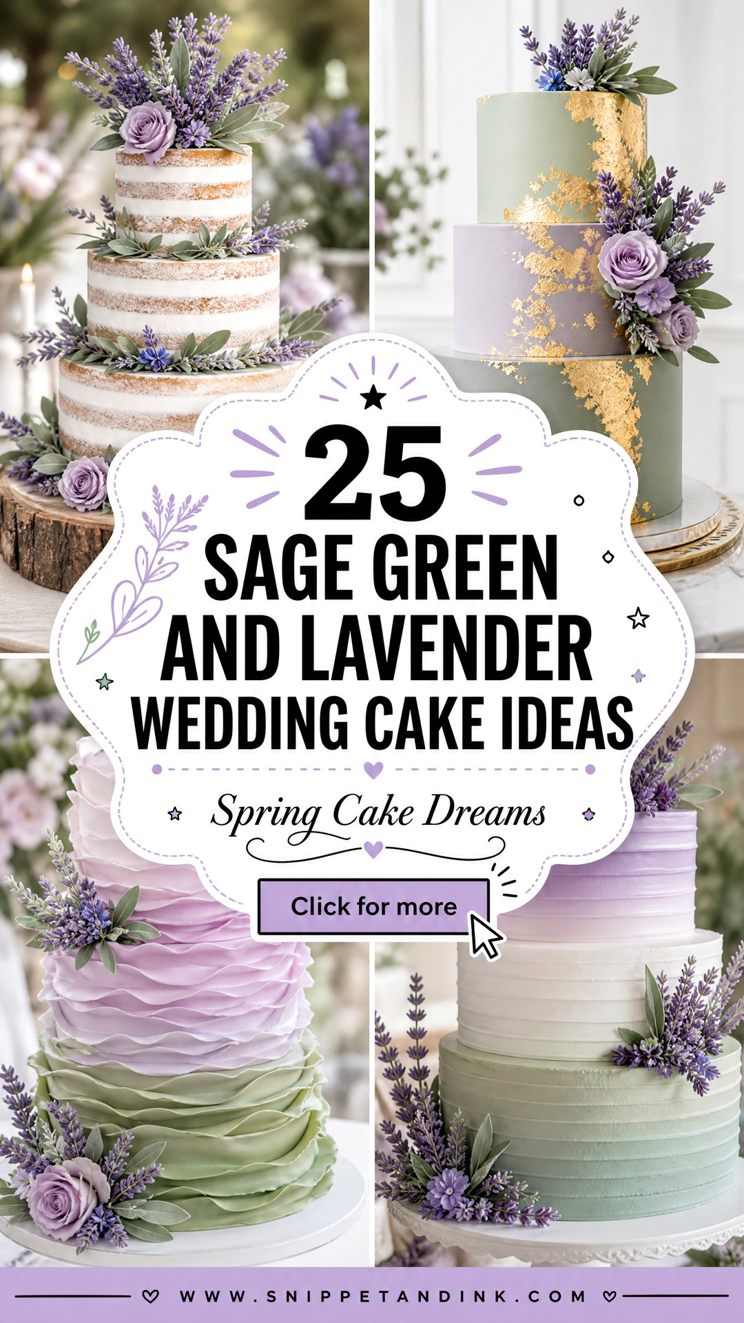 25 Sage Green and Lavender Wedding Cake Ideas For Spring - 25 Sage Green and Lavender Wedding Cake Ideas For Spring
