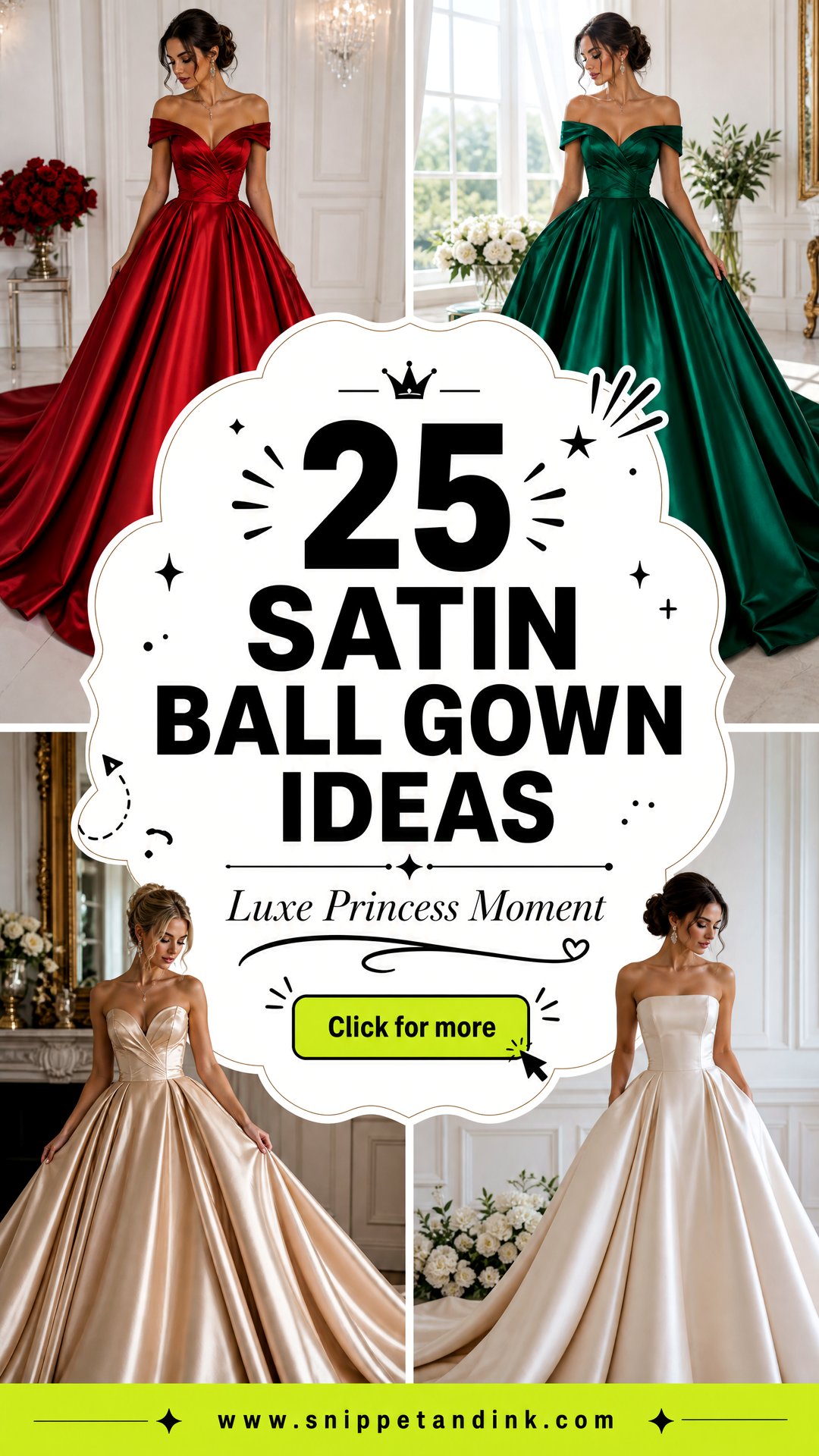 25 Satin Ball Gown Ideas for a Luxe Princess Bridal Look - 25 Satin Ball Gown Ideas for a Luxe Princess Bridal Look