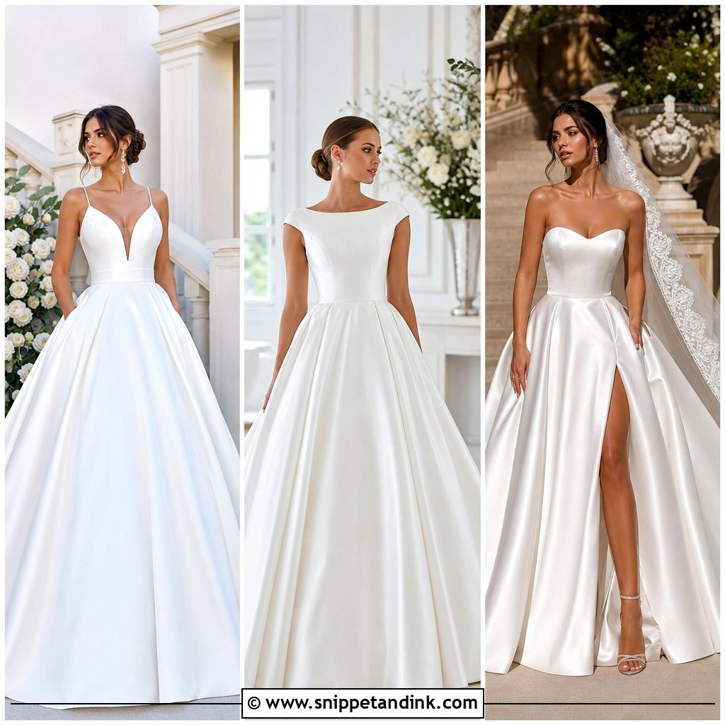 25 Satin Ball Gown Wedding Dress Ideas for a Regal Look
