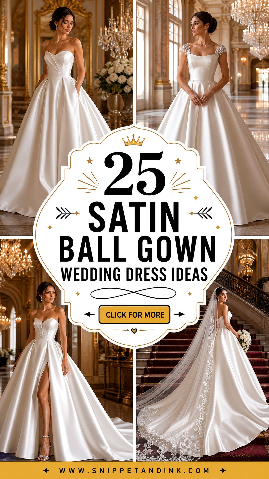 25 Satin Ball Gown Wedding Dress Ideas for a Regal Look - 25 Satin Ball Gown Wedding Dress Ideas for a Regal Look