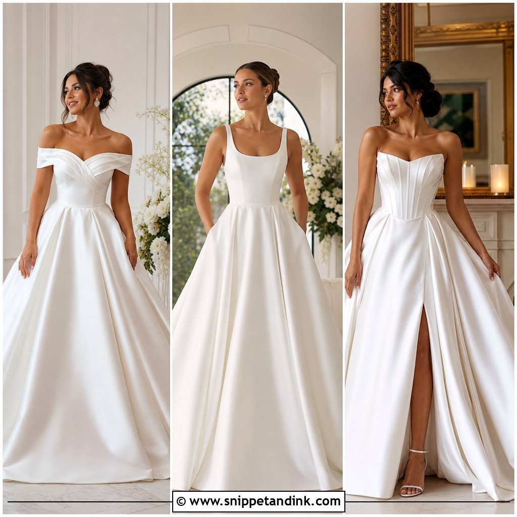 25 Satin Ballgown Wedding Dress Ideas for Regal Brides