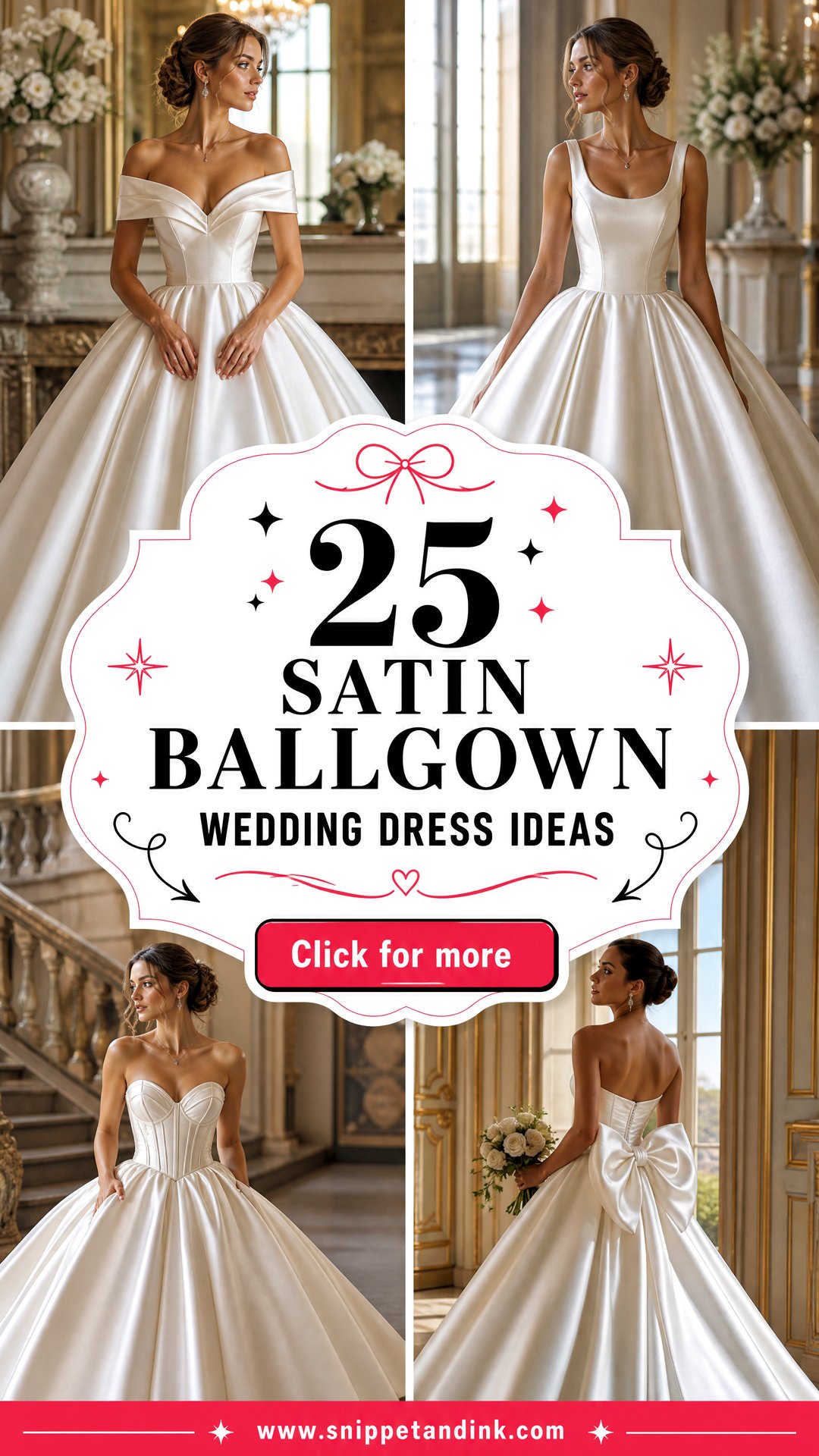 25 Satin Ballgown Wedding Dress Ideas for Regal Brides - 25 Satin Ballgown Wedding Dress Ideas for Regal Brides