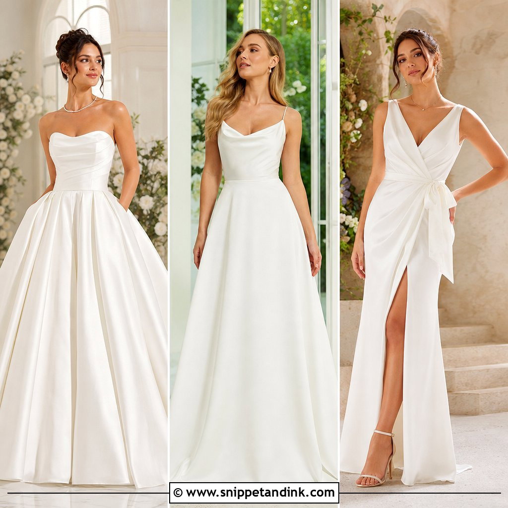 25 Satin Bride Dress Ideas for a Polished Wedding Look