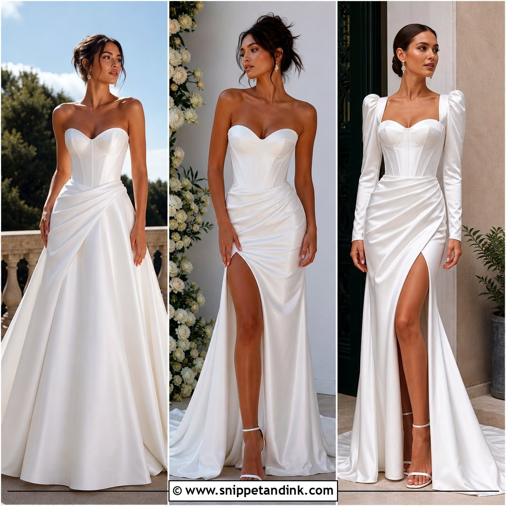 25 Satin Corset Wedding Dress Ideas for Sculpted Elegance
