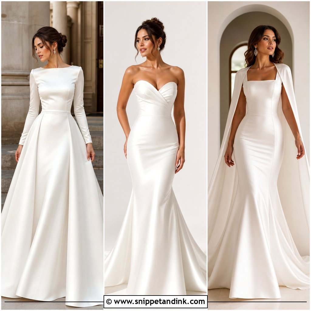 25 Satin Fit and Flare Wedding Dress Ideas for Modern Brides