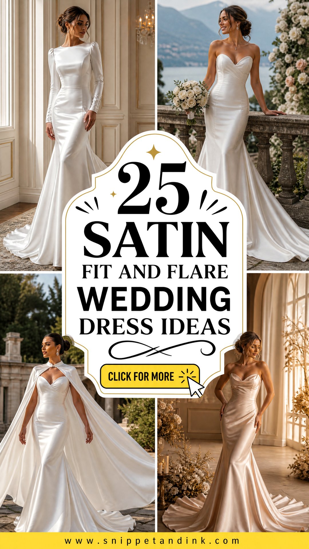 25 Satin Fit and Flare Wedding Dress Ideas for Modern Brides - 25 Satin Fit and Flare Wedding Dress Ideas for Modern Brides
