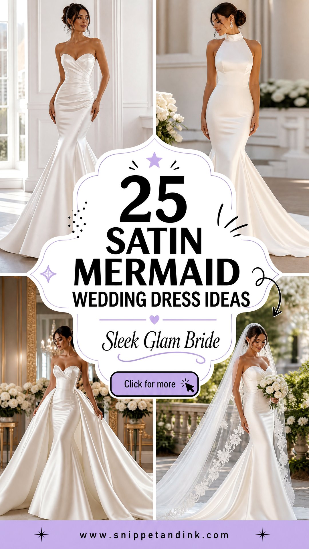 25 Satin Mermaid Wedding Dress Ideas for Sleek Glam Brides - 25 Satin Mermaid Wedding Dress Ideas for Sleek Glam Brides