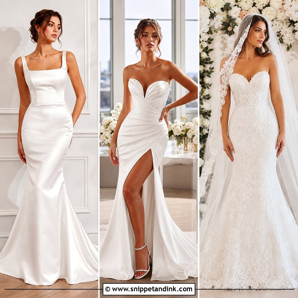 25 Satin Mermaid Wedding Dress Ideas