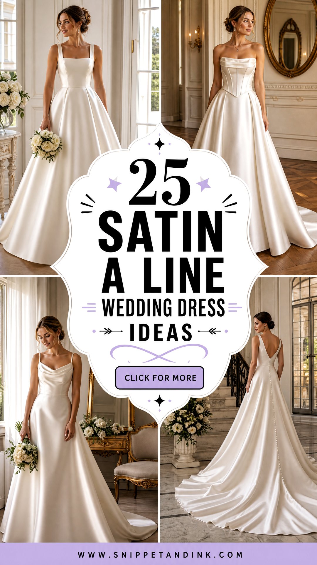 25 Satin a Line Wedding Dress Ideas for Timeless Brides - 25 Satin a Line Wedding Dress Ideas for Timeless Brides