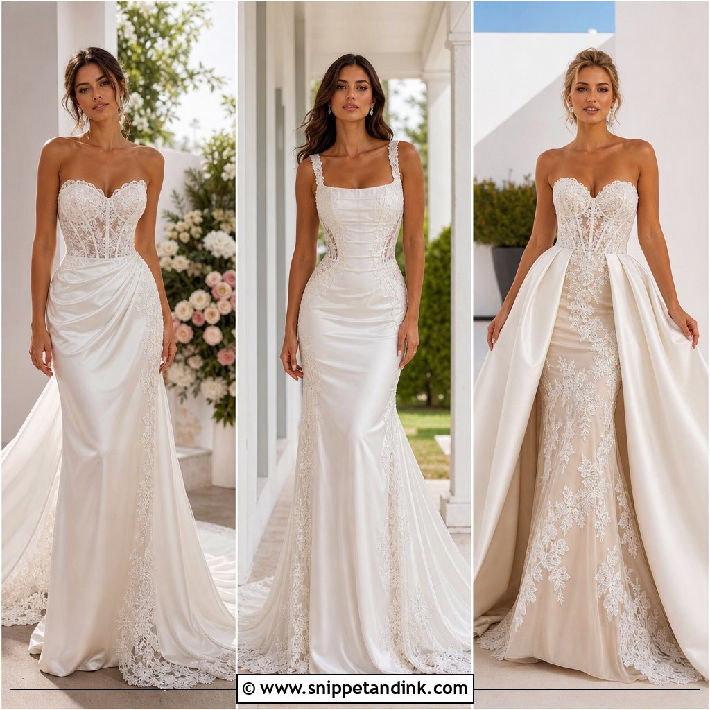 25 Satin and Lace Wedding Dress Ideas Brides Will Adore