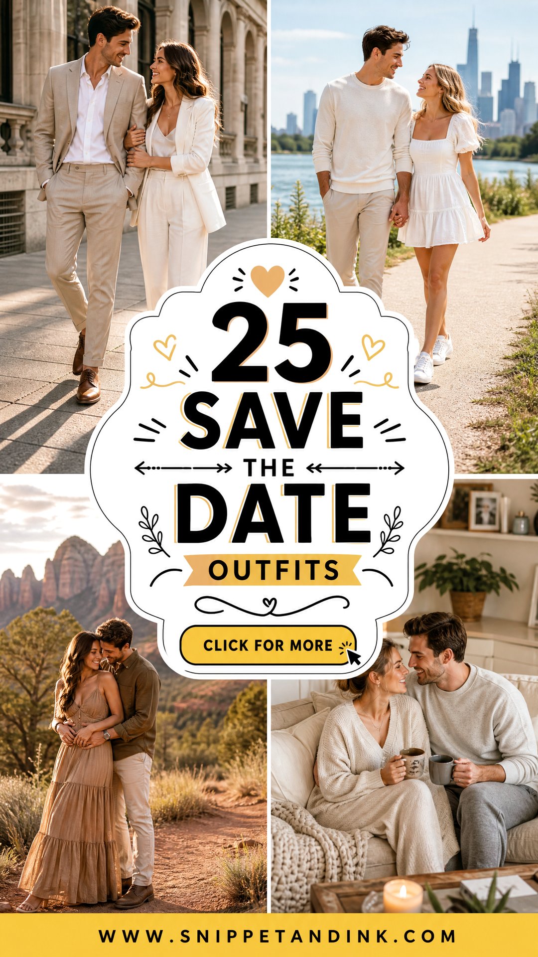 25 Save the Date Outfits for Stylish Picture-Perfect Couples - 25 Save the Date Outfits for Stylish, Picture-Perfect Couples