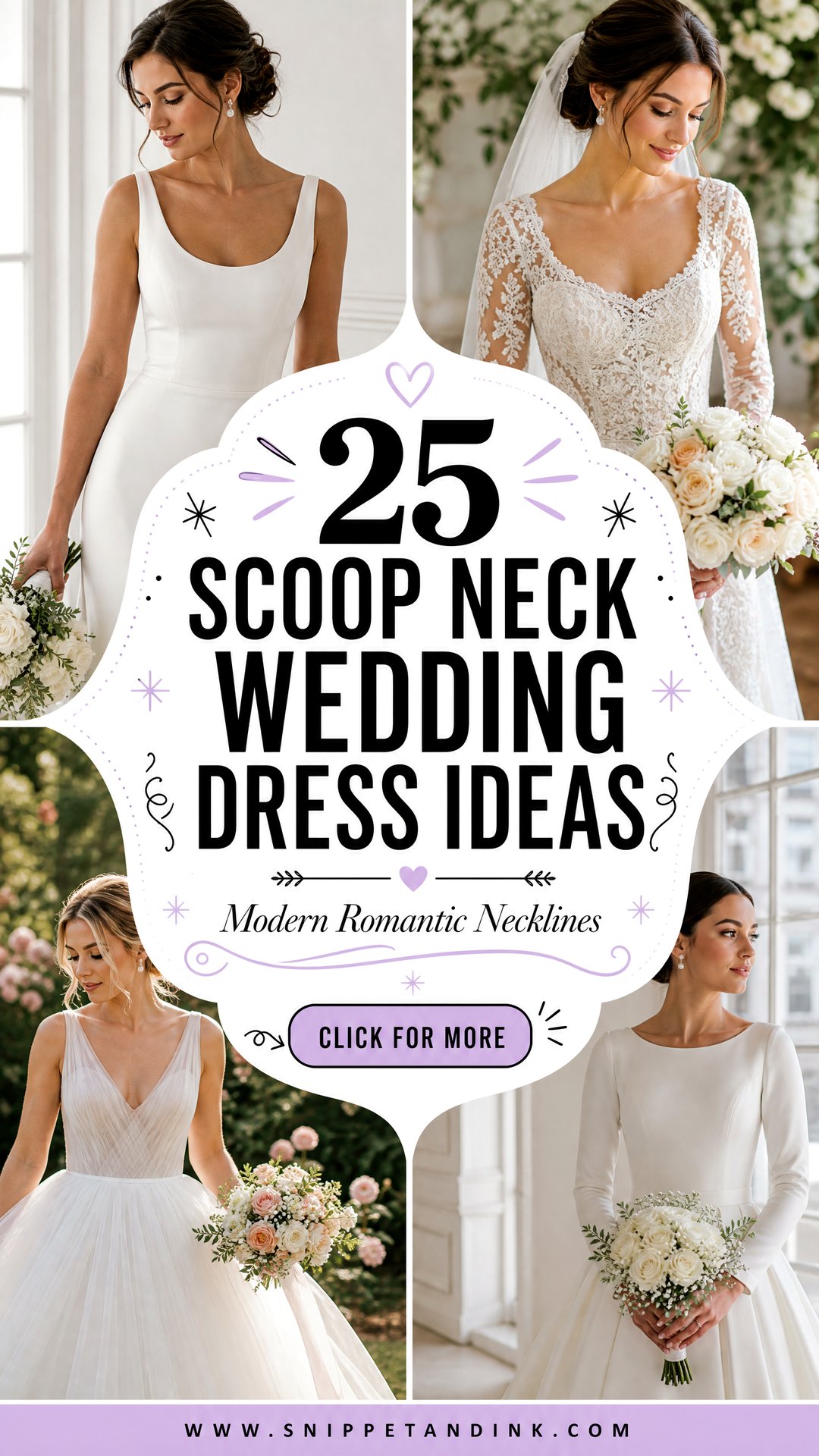 25 Scoop Neck Wedding Dress Ideas for Modern Romantic Brides - 25 Scoop Neck Wedding Dress Ideas for Modern Romantic Brides