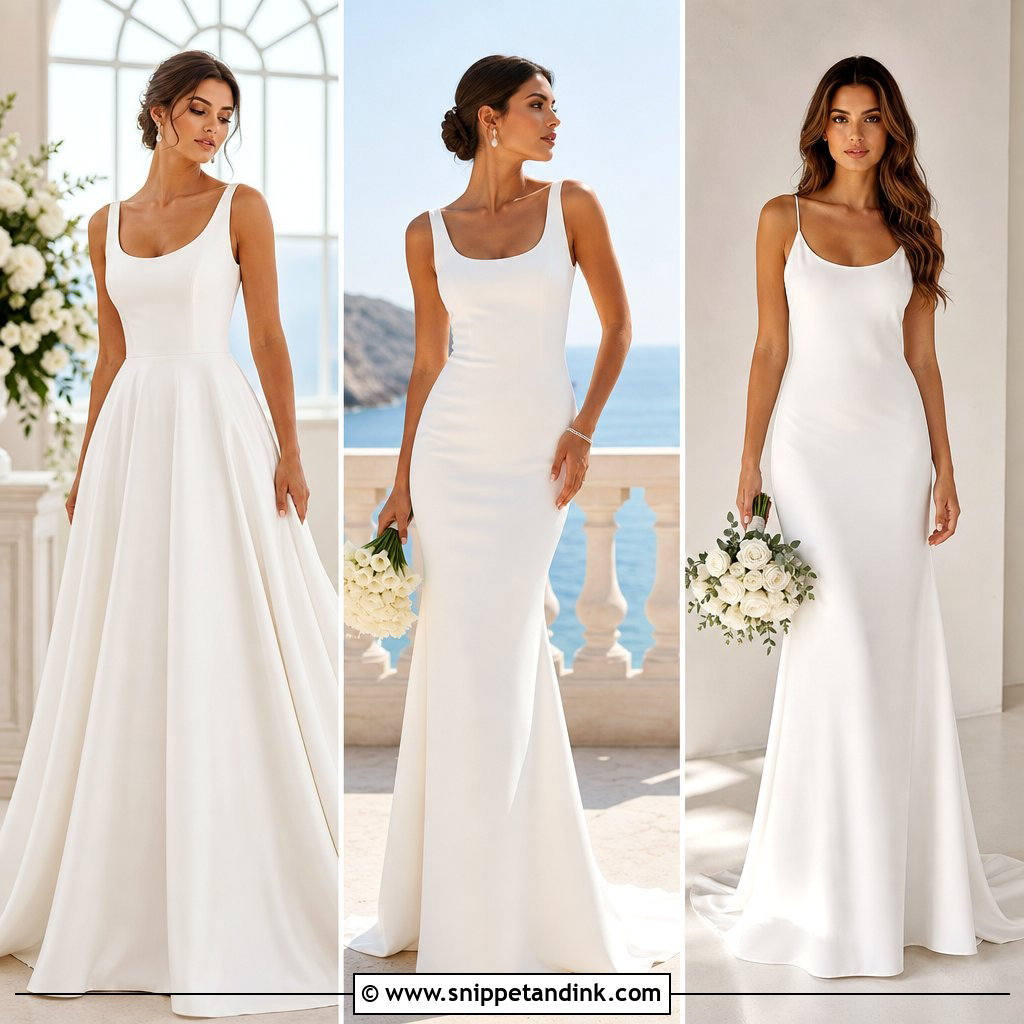 25 Scoop Neck Wedding Dress Ideas