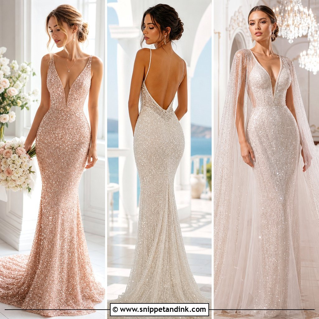 25 Sequin Wedding Dress Ideas