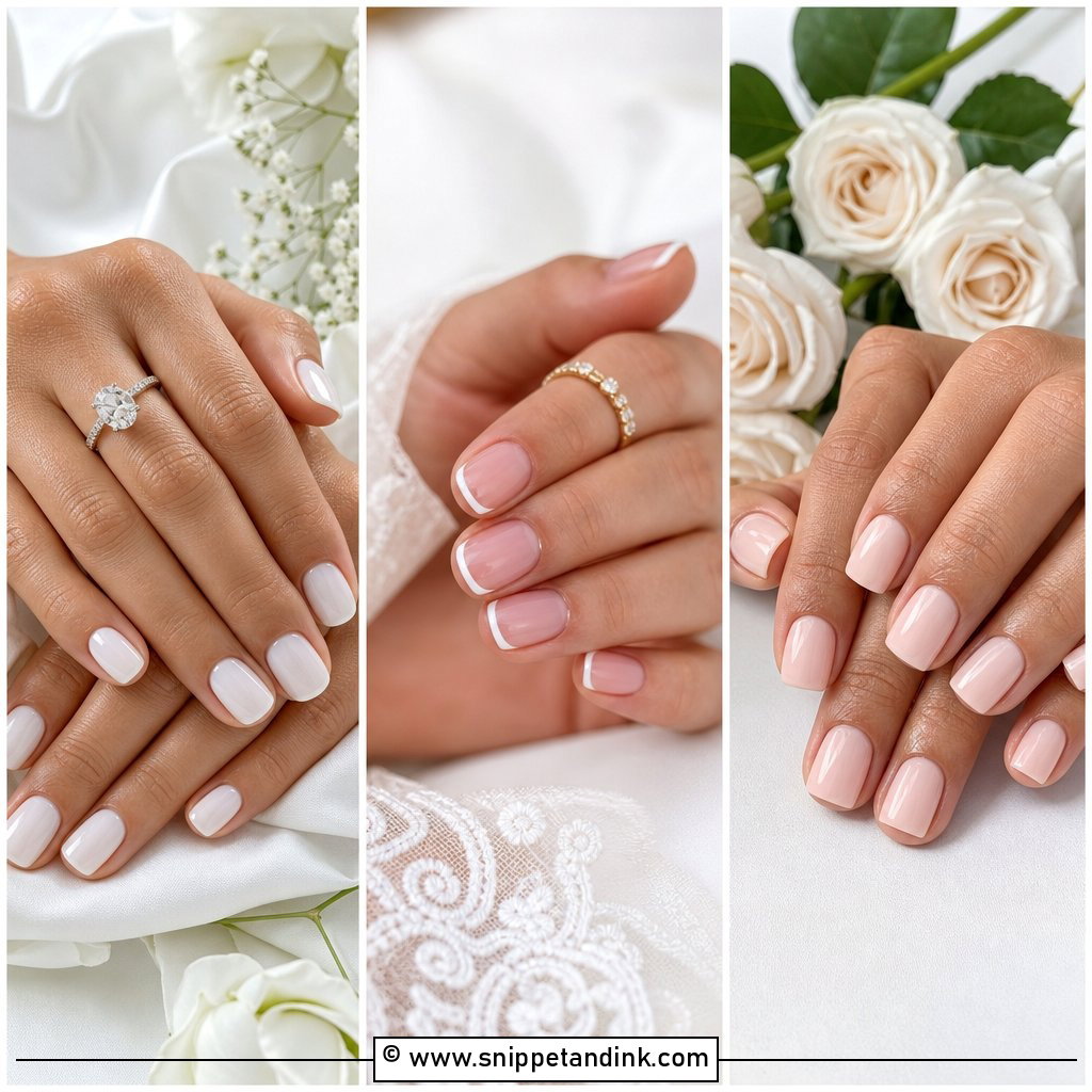 25 Short Bridal Nails for Elegant Wedding Manicures