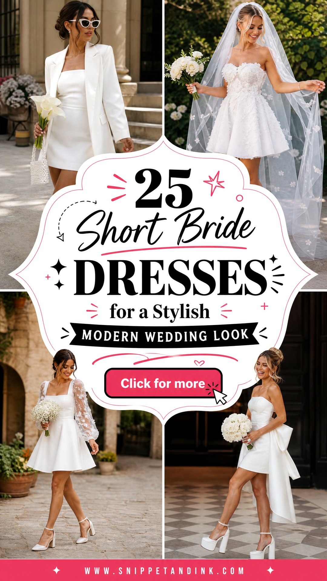25 Short Bride Dresses for a Stylish Modern Wedding Look - 25 Short Bride Dresses for a Stylish Modern Wedding Look