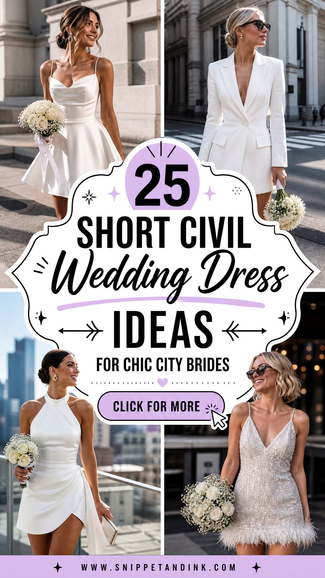 25 Short Civil Wedding Dress Ideas for Chic City Brides - 25 Short Civil Wedding Dress Ideas for Chic City Brides
