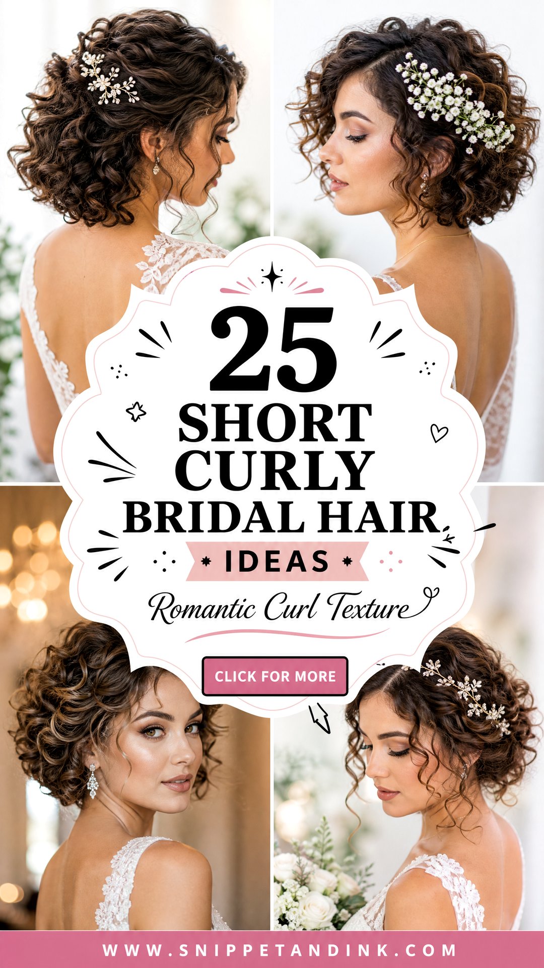 25 Short Curly Bridal Hair Ideas for Romantic Texture - 25 Short Curly Bridal Hair Ideas for Romantic Texture
