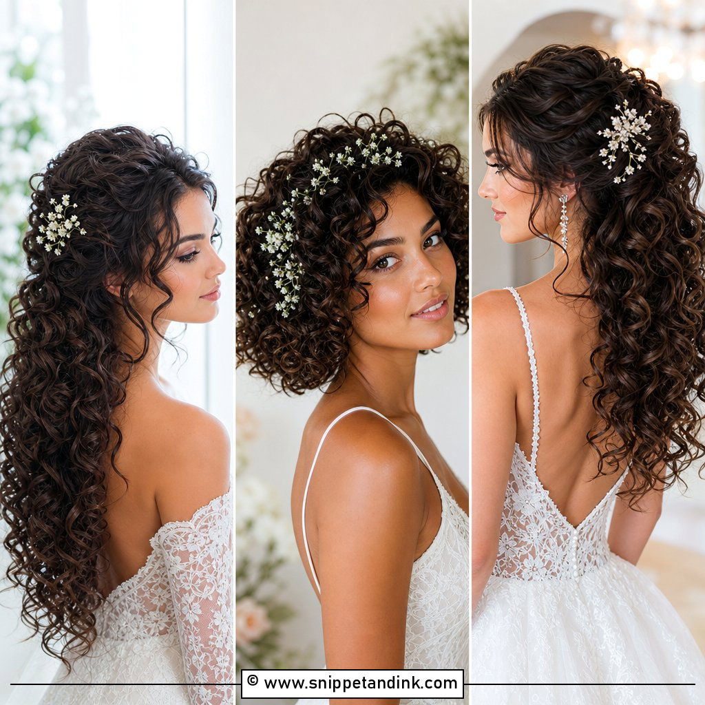 25 Short Curly Bridal Hair Ideas for Romantic Texture