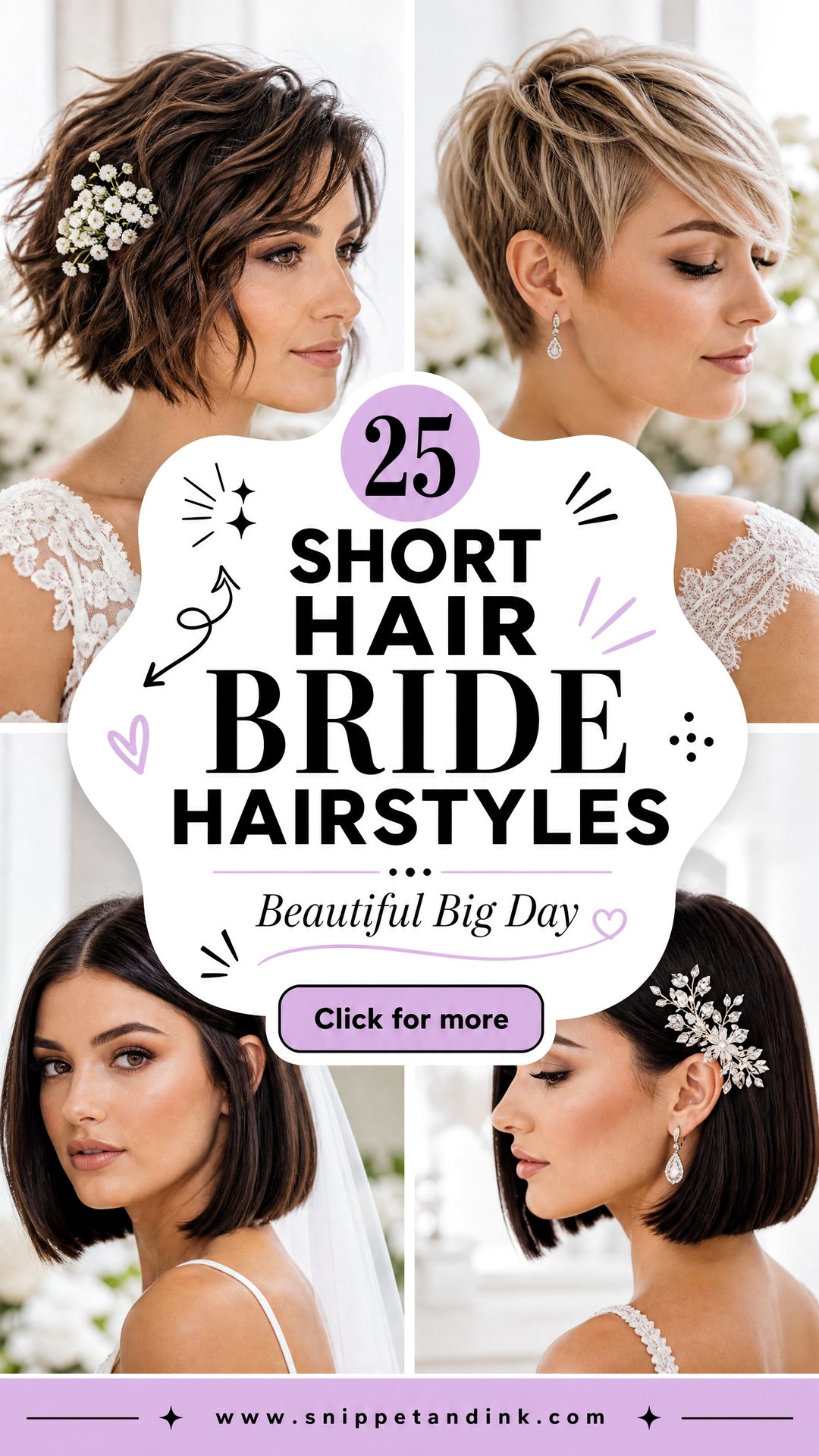 25 Short Hair Bride Hairstyles for a Beautiful Big Day - 25 Short Hair Bride Hairstyles for a Beautiful Big Day