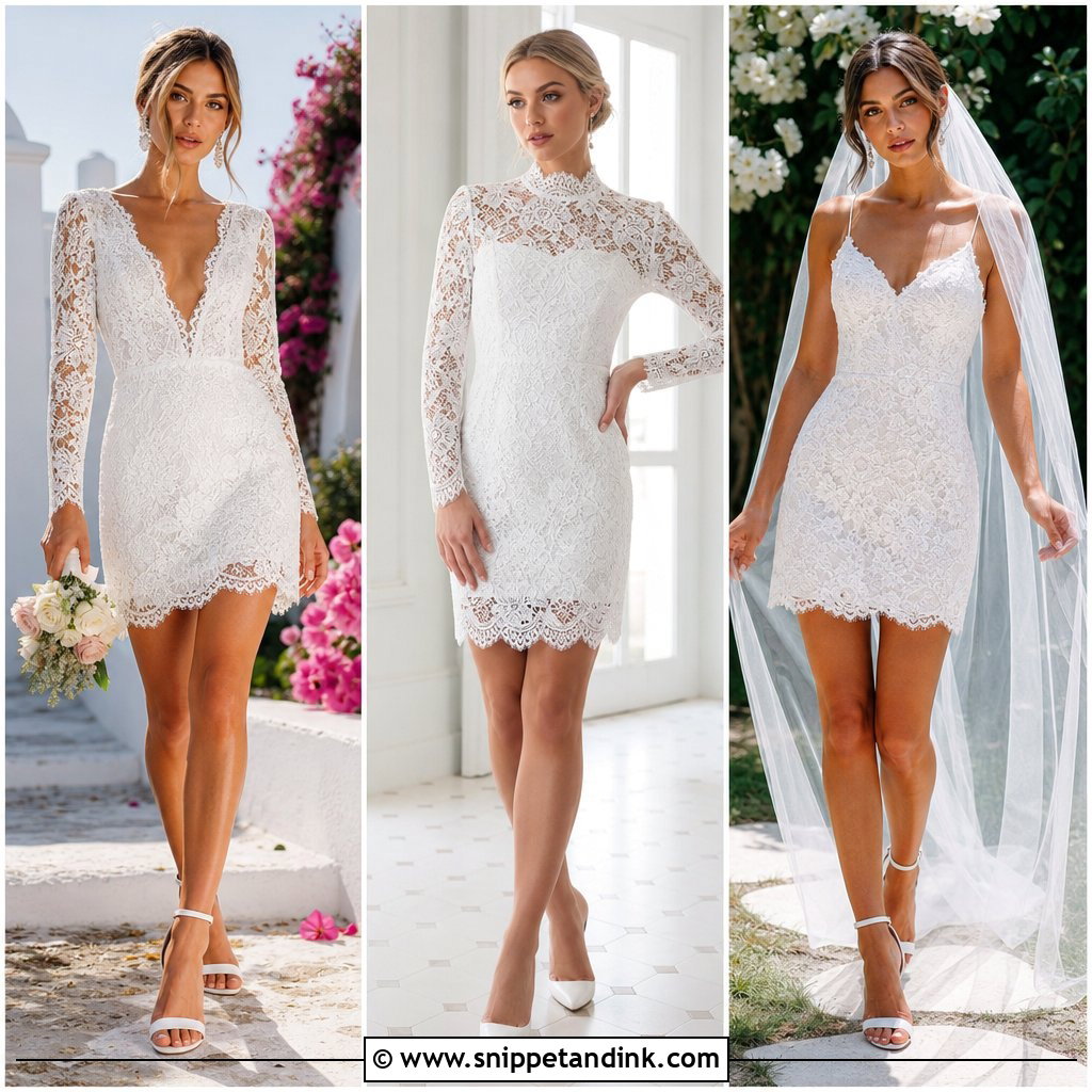 25 Short Lace Wedding Dress Ideas for Romantic Modern Brides