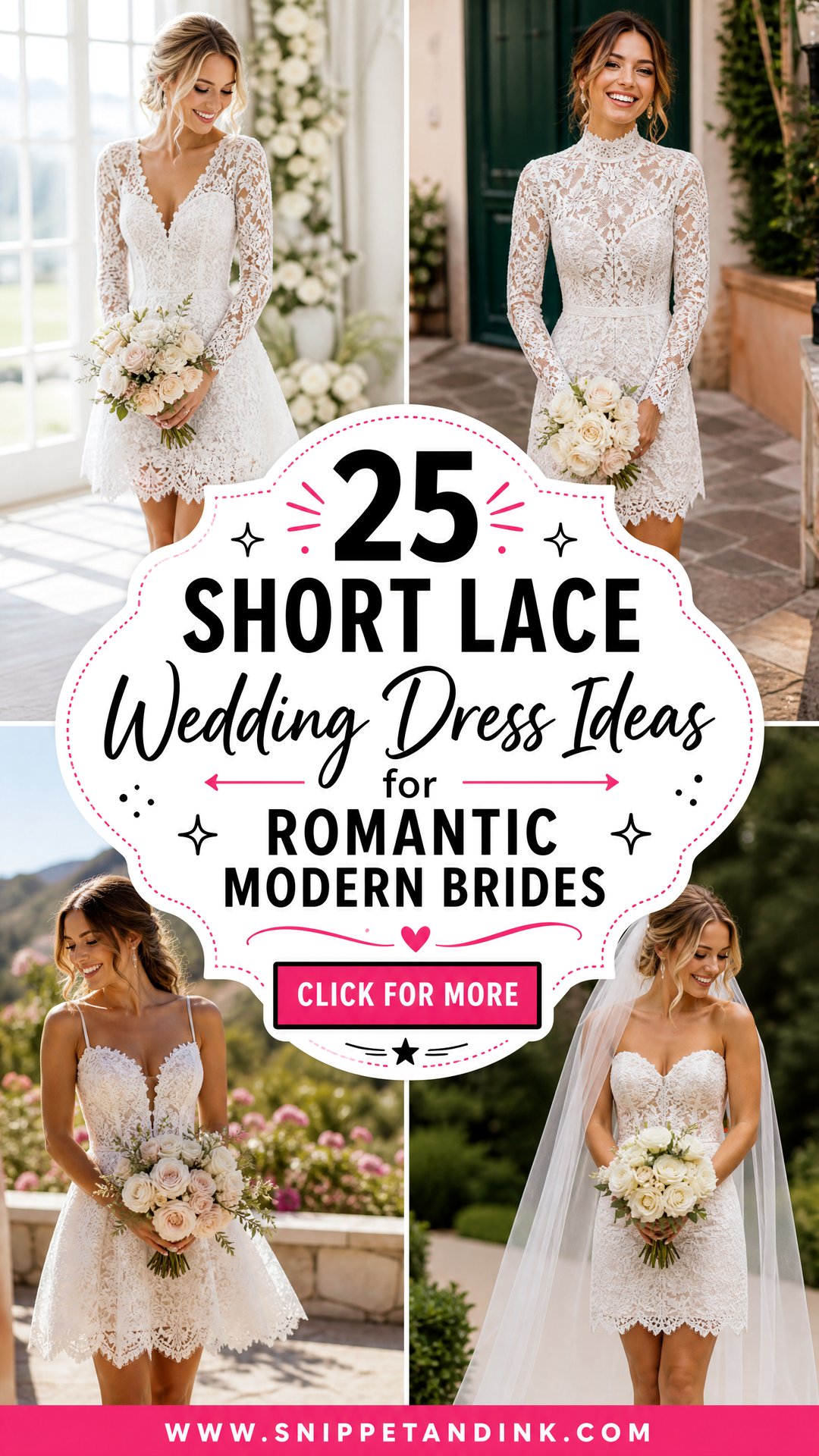 25 Short Lace Wedding Dress Ideas for Romantic Modern Brides - 25 Short Lace Wedding Dress Ideas for Romantic Modern Brides