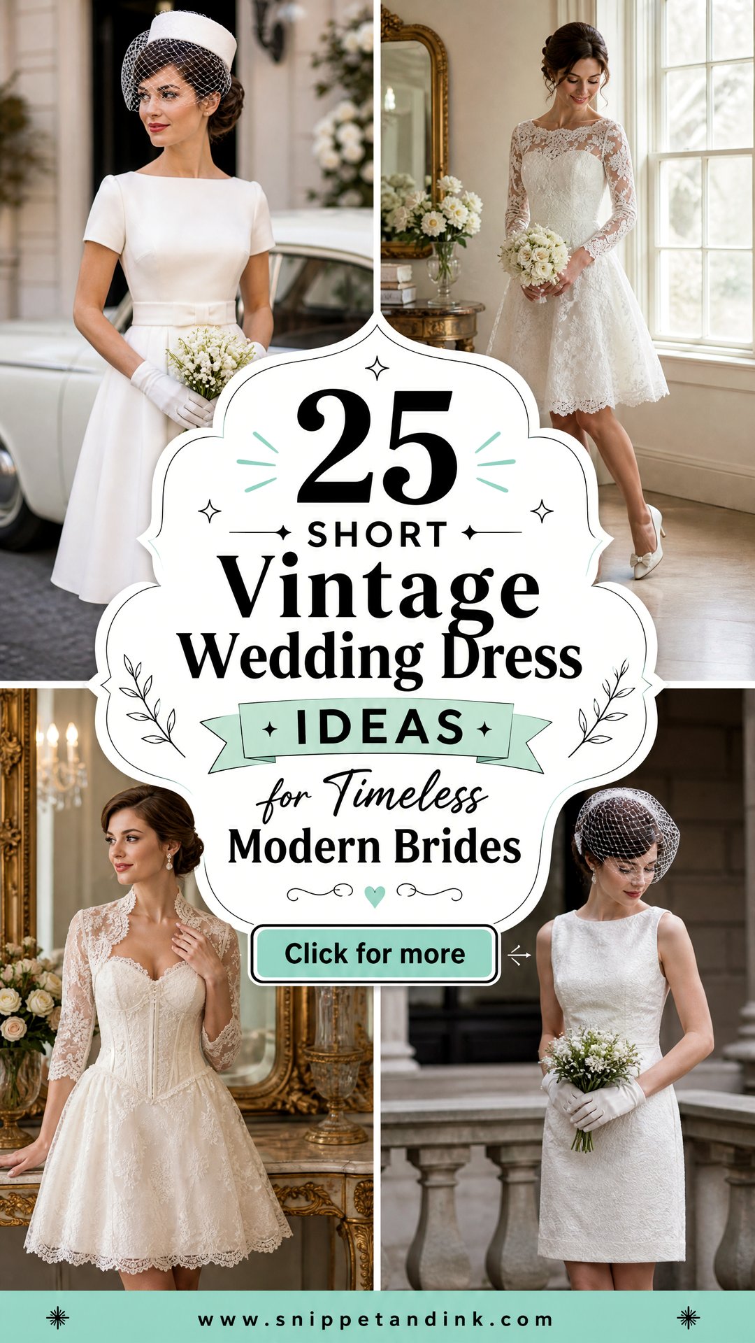 25 Short Vintage Wedding Dress Ideas for Timeless Modern Brides - 25 Short Vintage Wedding Dress Ideas for Timeless Modern Brides