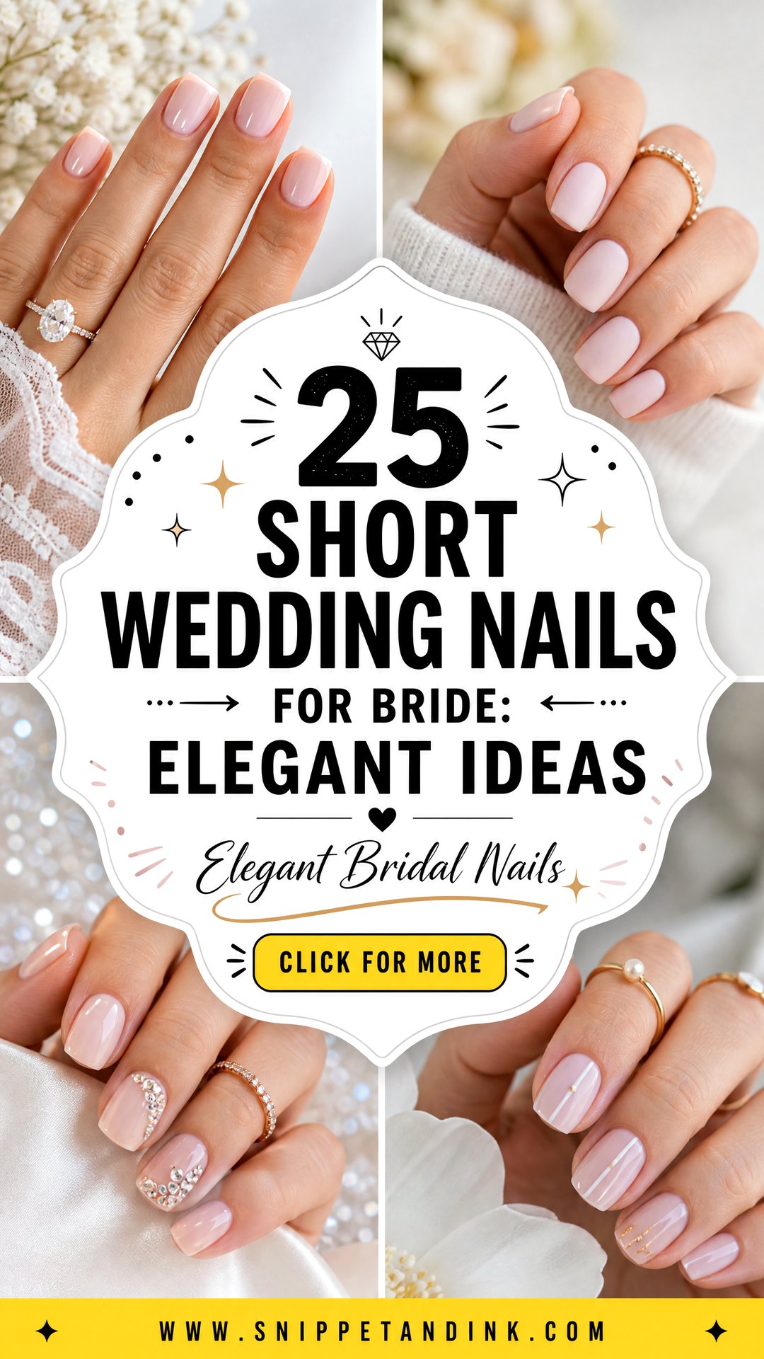 25 Short Wedding Nails for Bride Elegant Ideas to Try - 25 Short Wedding Nails for Bride: Elegant Ideas to Try
