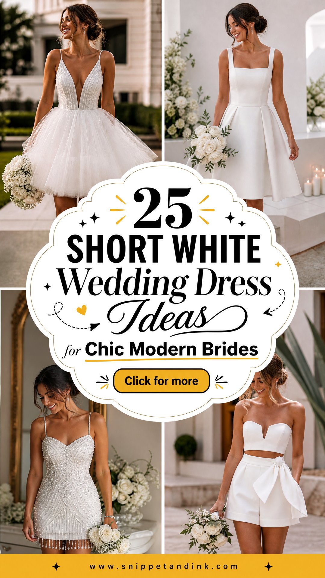25 Short White Wedding Dress Ideas for Chic Modern Brides - 25 Short White Wedding Dress Ideas for Chic Modern Brides