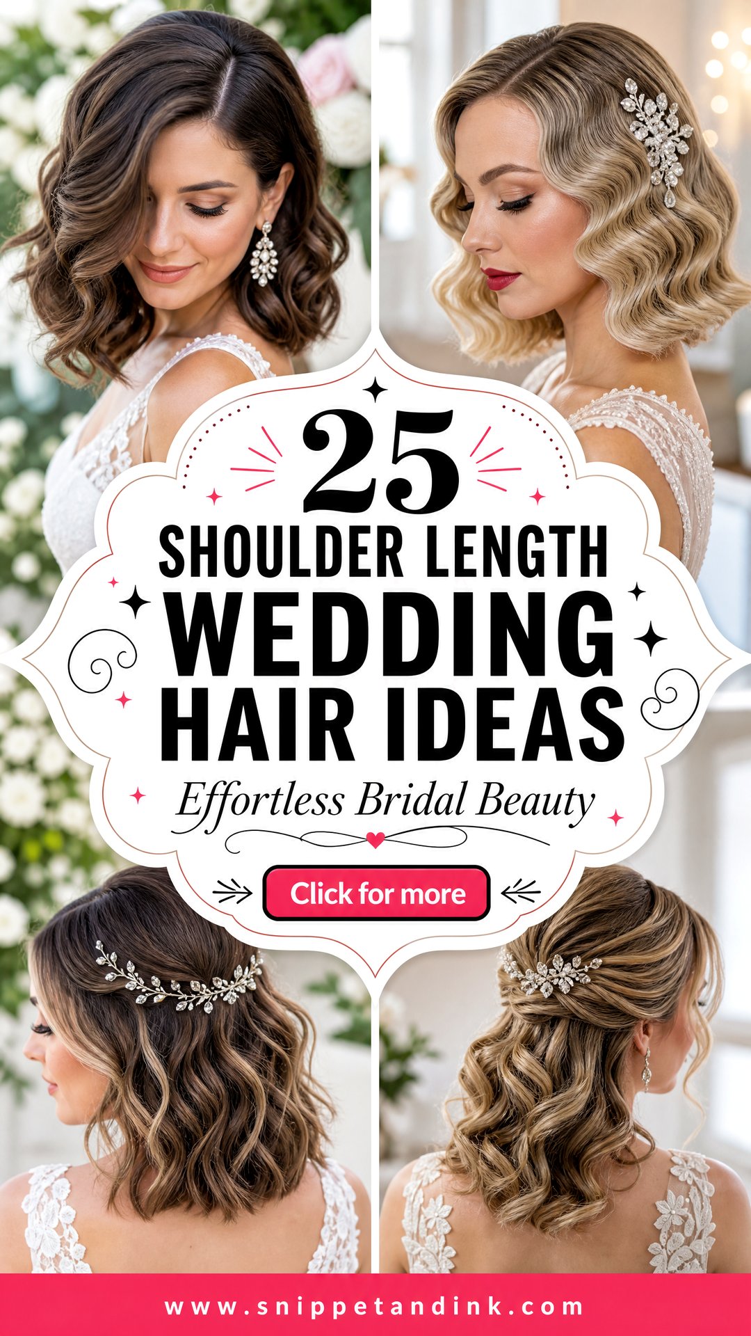 25 Shoulder Length Wedding Hair Ideas for Effortless Brides - 25 Shoulder Length Wedding Hair Ideas for Effortless Brides