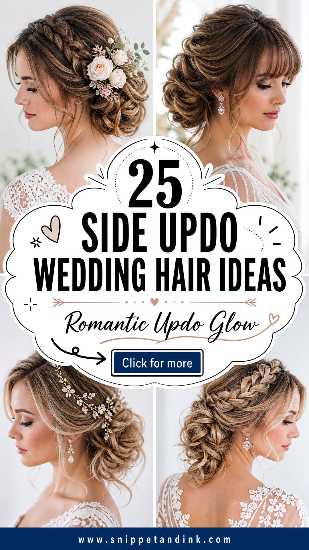 25 Side Updo Wedding Hair Ideas Romantic Bridal Styles - 25 Side Updo Wedding Hair Ideas: Romantic Bridal Styles